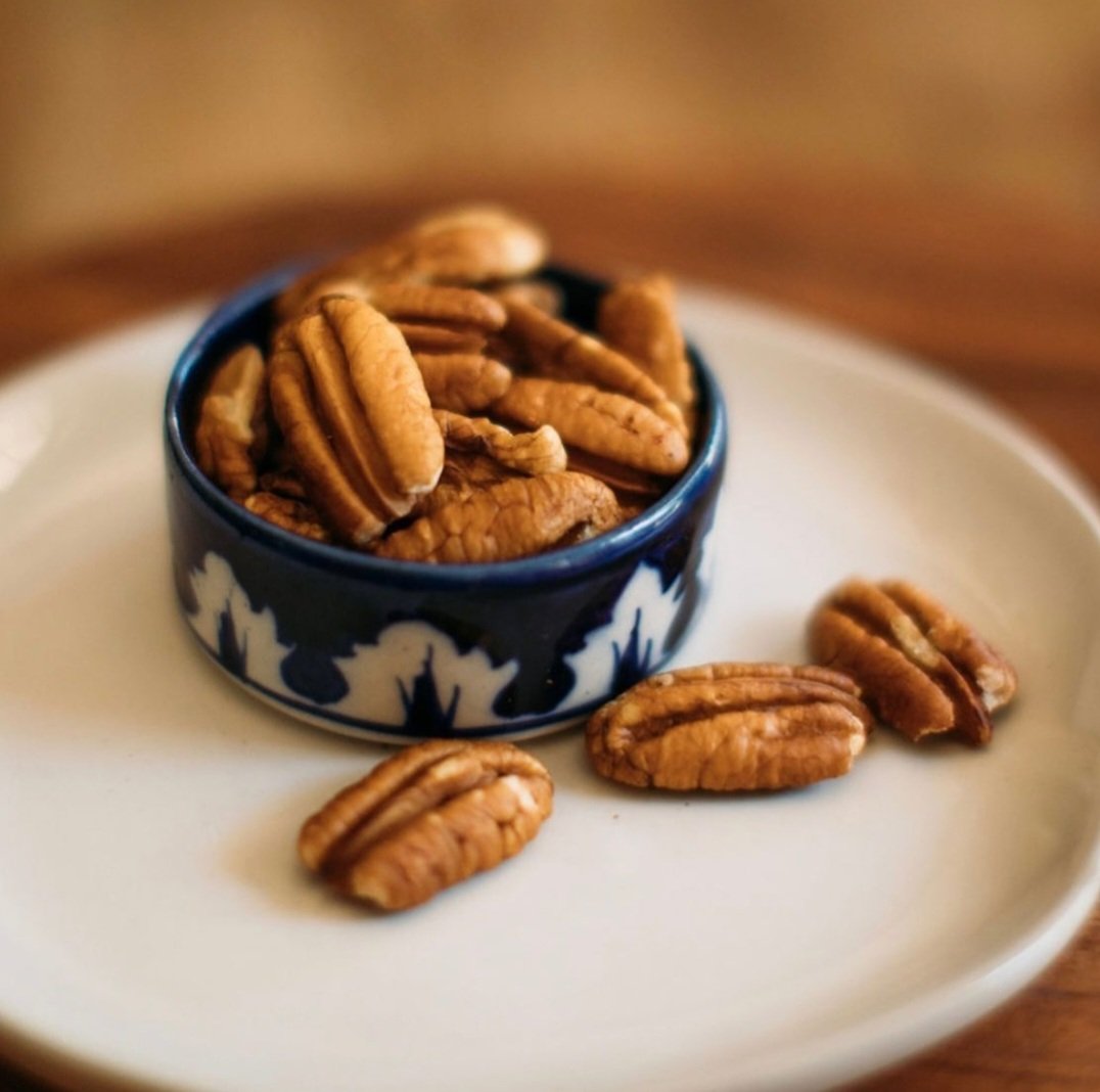 Georgia pecans. Almost too pretty to eat (jk we can't resist). 💙