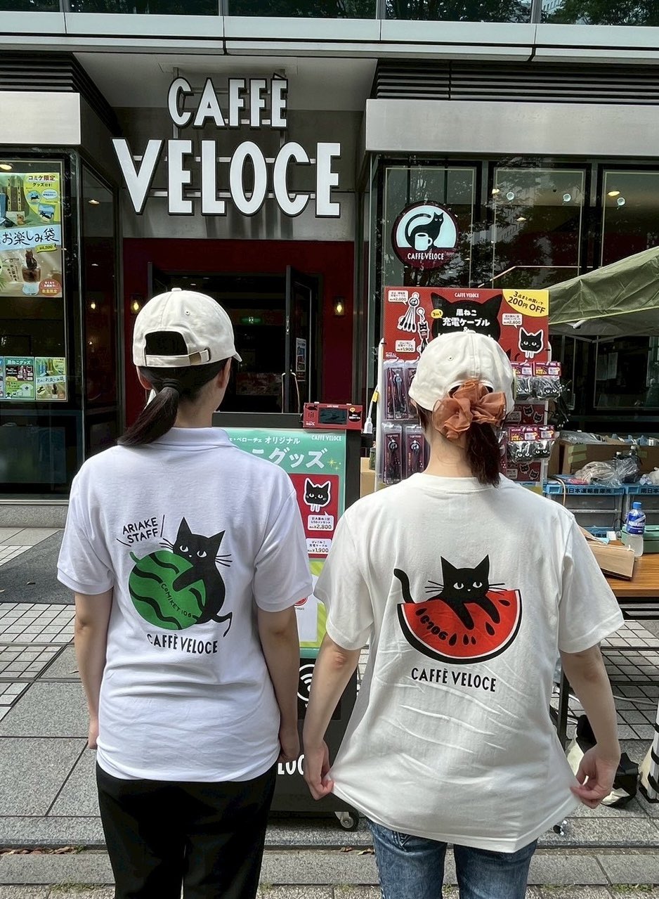 カフェベローチェ 黒ねこTシャツ Lサイズ USBセット C106 コミケでのオリジナルグッズ発売3年目突入！今年も『カフェ