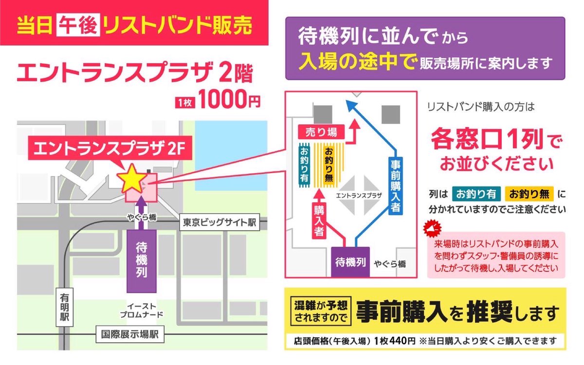コミックマーケット106 午後入場リスト販売はレーンはお釣り有り無し