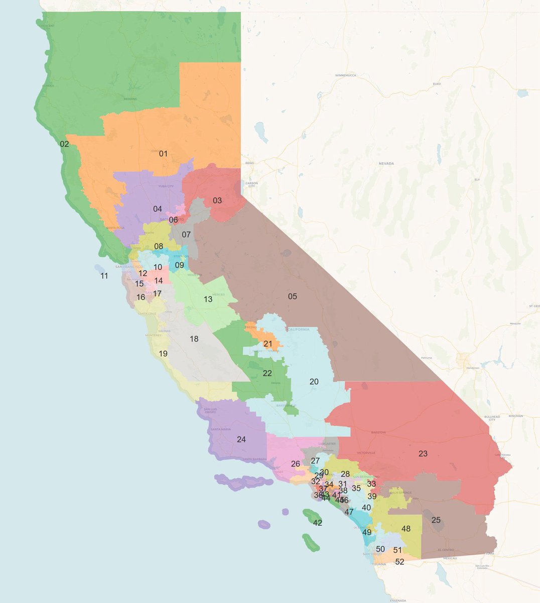Speaking of redistricting California’s Congressional maps. Here’s a district map of Mexico and today’s new district map of California. What do you notice? <a href="/RepLaMalfa/">Rep. Doug LaMalfa</a> <a href="/ZavalaA/">Ashley Zavala</a> <a href="/RapidResponse47/">Rapid Response 47</a>