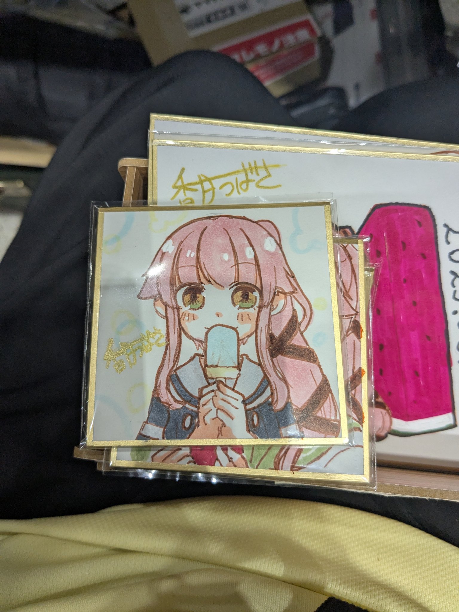 すのこタン。三ツ雪柚菜+Ixy先生　サイン色紙 すのこタン。三ツ雪柚菜+Ixy先生 サイン色紙 書 - 書