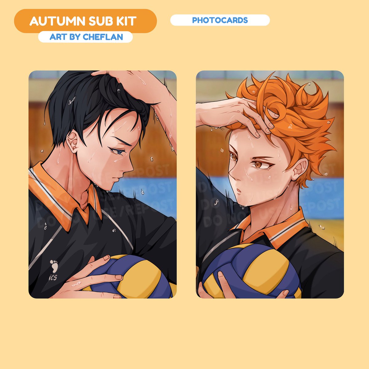 cheflanarts's tweet photo. 🍁AUTUMN SUBKIT REVEAL CONTINUES🧡 PHOTOCARDS

How many sets have they played already? The match only got more heated as every point matters for these players. 

DISCLAIMER: Actual product may differ slightly from the images or descriptions shown.
#KageHina #MailKit #Haikyuu https://t.co/63CbOnEW5e