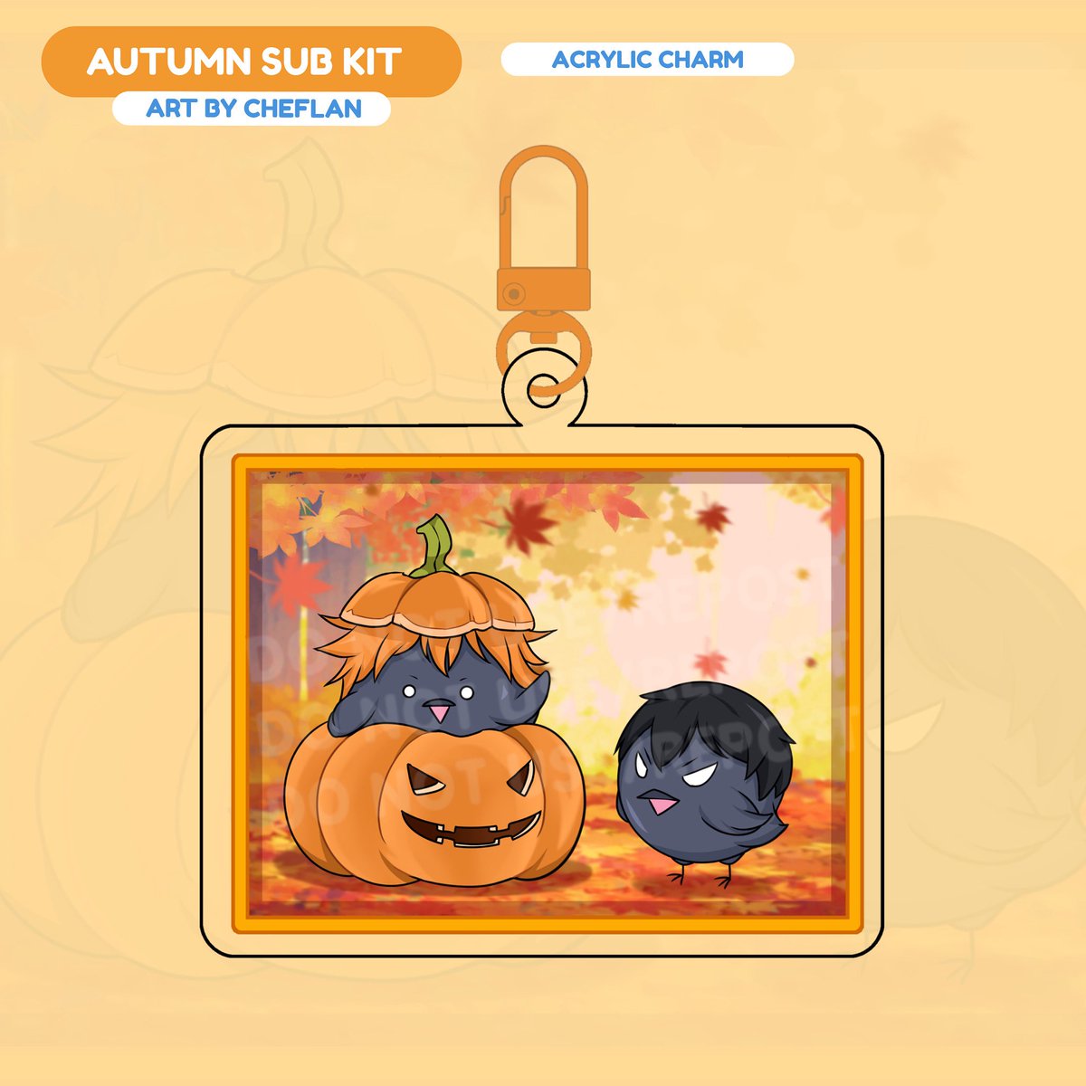 cheflanarts's tweet photo. 🍁LAST MERCH PREVIEW FOR AUTUMN SUBKIT 🧡 ACRYLIC CHARM

Hinagarasu found a perfect spot to surprise Kagegarasu 🎃

DISCLAIMER: Actual product may differ slightly from the images or descriptions shown.

 #KageHina #MailKit #Haikyuu #FanMerch https://t.co/QLYFUxZ8jy