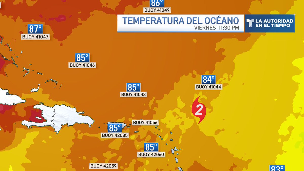 #Erin se estará desplazando sobre aguas muy cálidas al norte del Caribe. Esto ayudará a su proceso de rápido fortalecimiento.