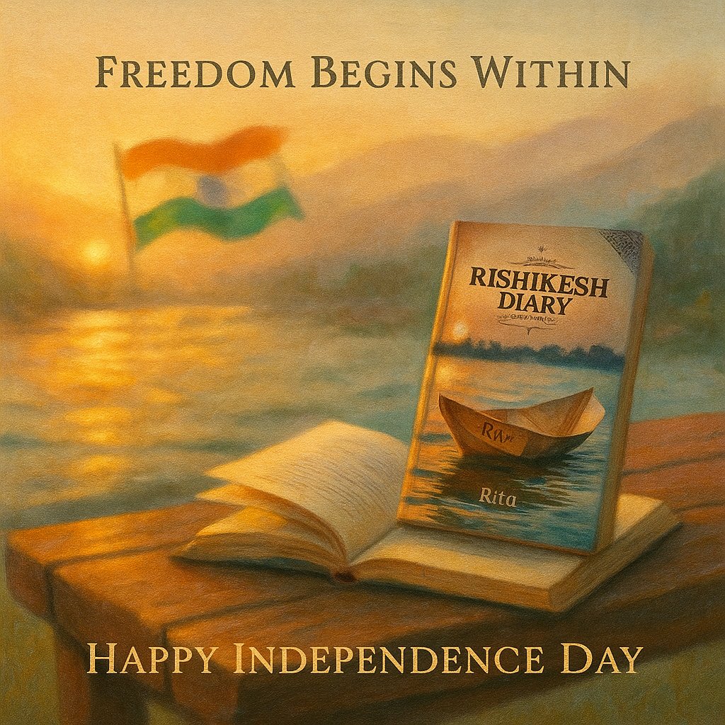 TheBook_World's tweet photo. This Independence Day, here’s to the freedom that truly matters -
Freedom from repetitive thoughts.
Freedom from old narratives.
Freedom from the noise within.
May your mind be as open as the sky above the Ganga.
Do check out my new book Rishikesh Diary https://t.co/WMIFHCQBur