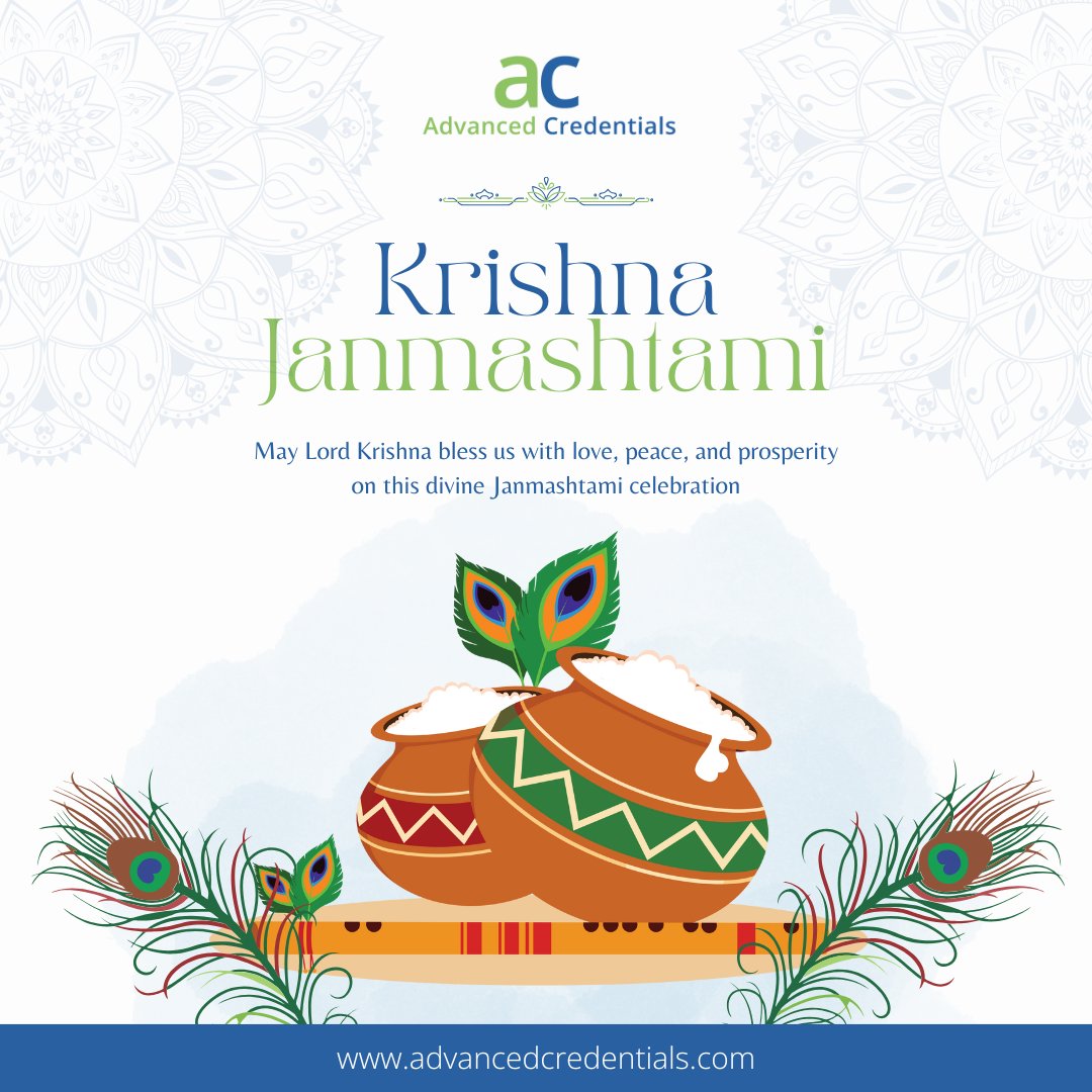 advcredentials's tweet image. On this Janmashtami, let Shri Krishna’s wisdom guide us to balance knowledge with humility, skill with compassion, and ambition with integrity. Wishing you growth, courage, and joy. 

#Janmashtami #AdvancedCredentials #SkillAndWisdom #KrishnaTeachings #LeadershipLessons