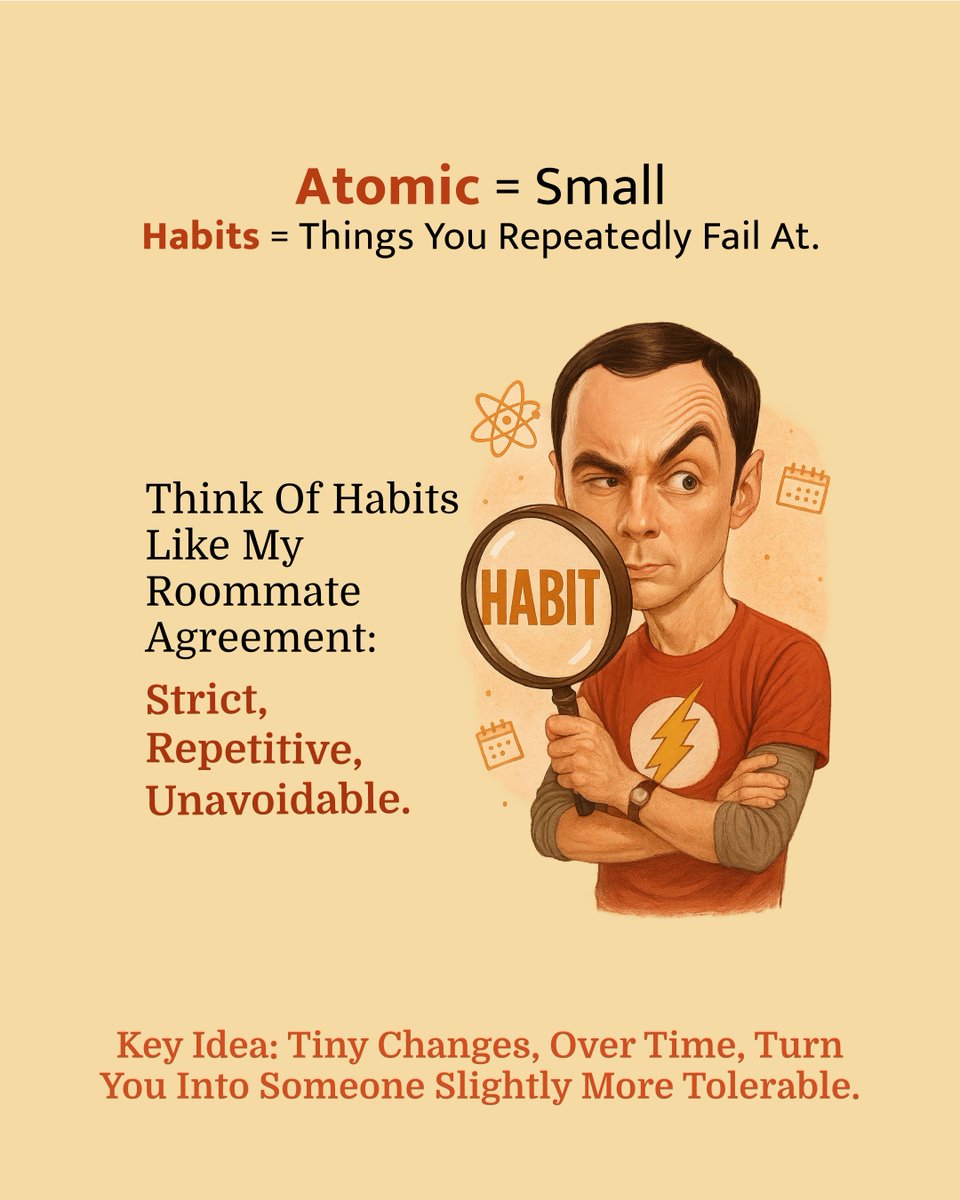 app_nosis's tweet photo. Sheldon teaches Atomic Habits:
✔ Small changes
✔ Big results
✔ Maximum sarcasm
All in minutes — no 300-page slog.

#IfHeHadNosis #AtomicHabits #SheldonCooper https://t.co/dW7b6EEK7q