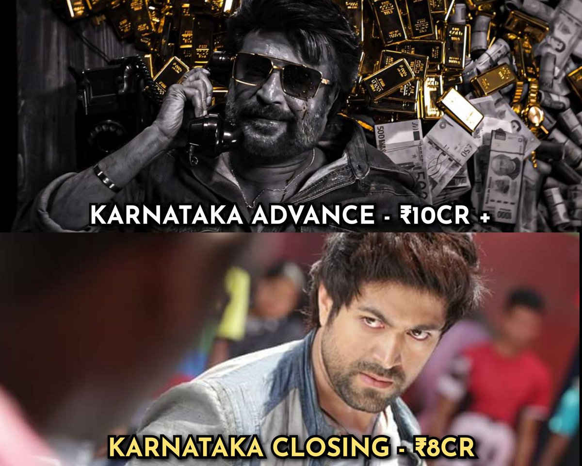 KGF Overnight Star <a href="/TheNameIsYash/">Yash</a> Pre-Lottery SSF Karnataka closing - 8CR 🤡

SuperStar <a href="/rajinikanth/">Rajinikanth</a> #Coolie Karnataka Advance - 10CR + 🔥

If Yash's KGF Lottery expires, Madenur Manu will be his contemporary rival🔥

#KicchaBOSS #K47 #Kichcha47 #ToxicTheMovie #Ramayana #Yash