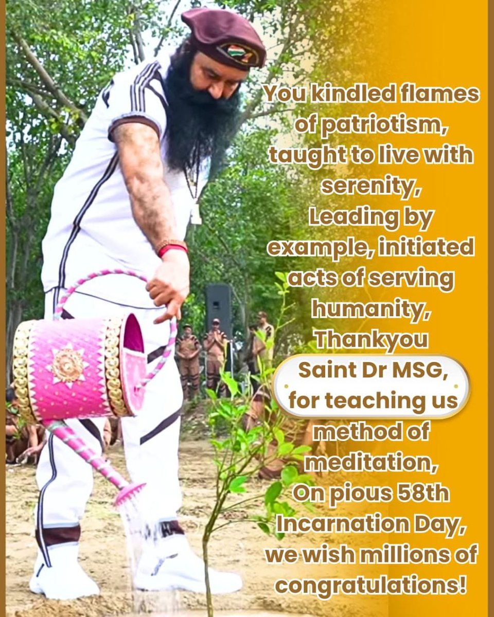 gurpardeep_kaur's tweet photo. With your holy inspiration, Saint MSG, you inspire millions of trees to be planted globally, teach people to produce more oxygen, and demonstrate your love for Mother Earth and humanity.  We commemorate your birthday by planting mega trees.  #MegaTreePlantation #FuturePlant https://t.co/Y3PZ1uKBKk