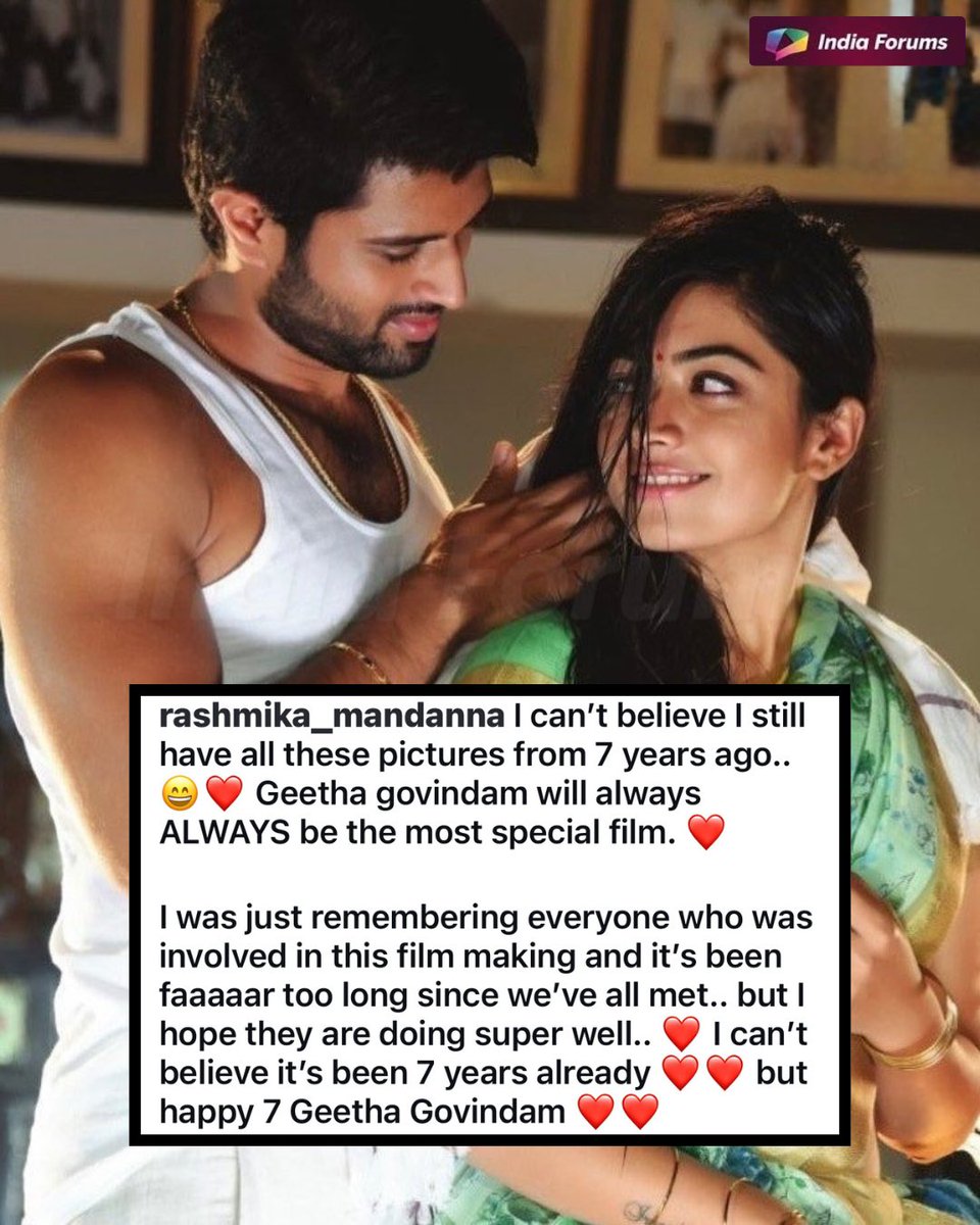 indiaforums's tweet photo. ‘Missing’ vibes and a shoutout to Geetha Govindam being called special has fans all nostalgic ❤️✨
.
.
.
#GeethaGovindam #indiaforums #VijayDeverakonda #RashmikaMandanna #GeethaGovindam #indiaforumsbuzz https://t.co/LcS91Xic7X