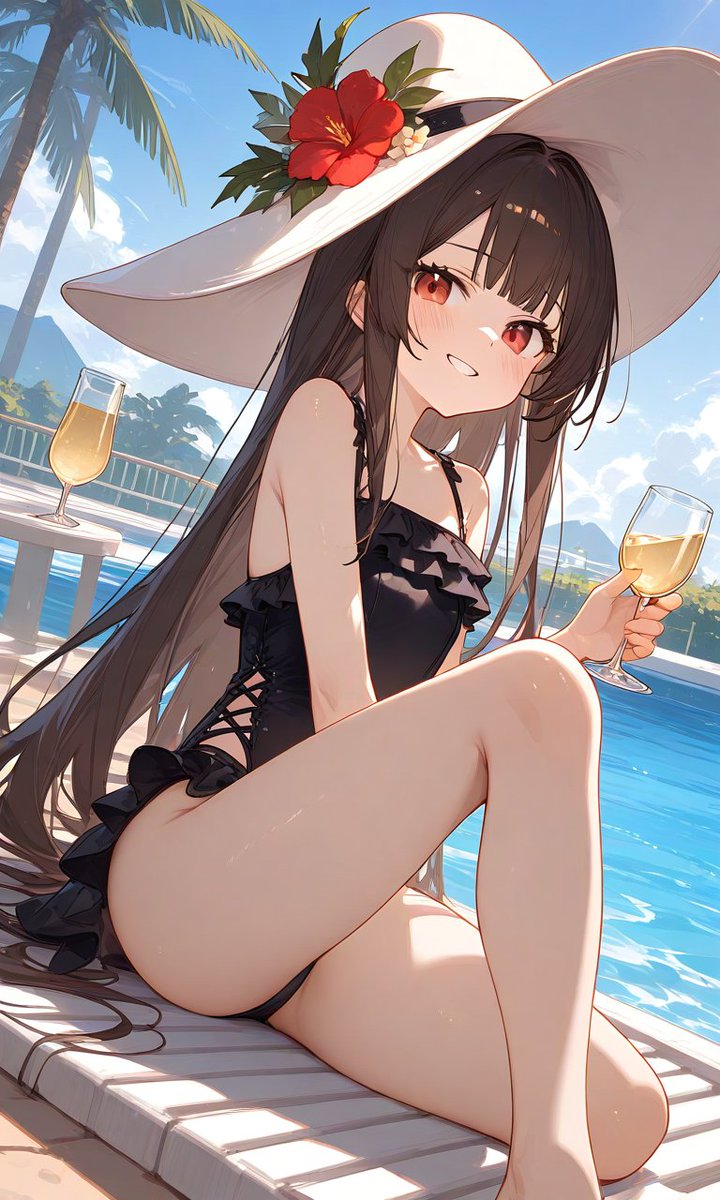 kodamakamikawa's tweet image. ブルゴーニュ四姉妹の夏休み🍨

#ワイン擬人化　#CortonCharlemagnegr
#anthropomorphism