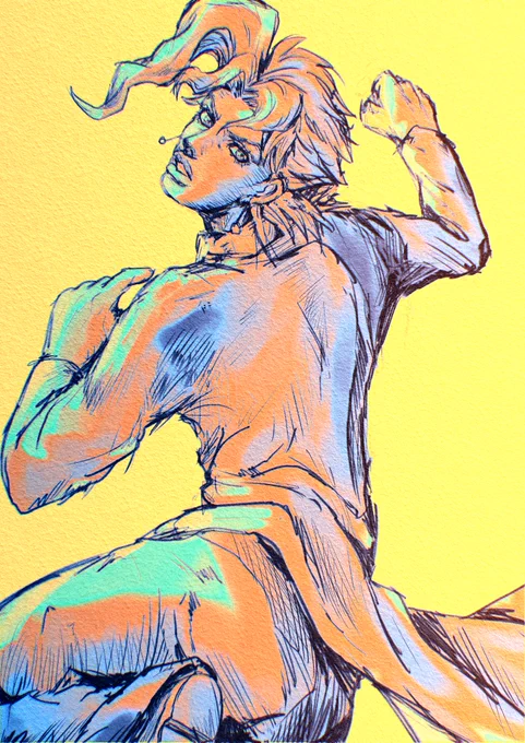 時間が無いから落書きだよ(³3³∫ #花京院 #jjbafanart