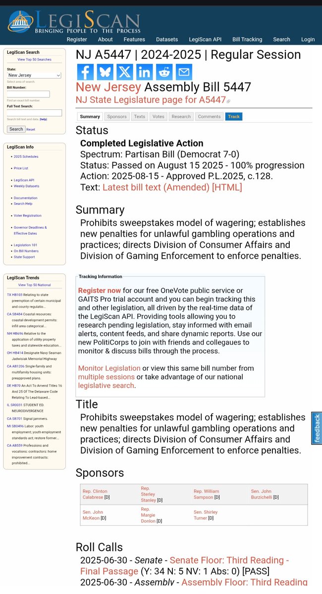 It's now a felony to place wagers on someone else's DraftKings/FanDuel accounts in NJ (even with their consent)