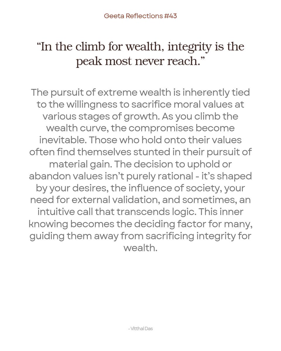 Geeta Reflections #43 on wealth and integrity