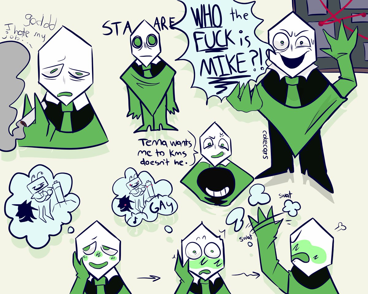 rascalcatscal's tweet image. that things green!!! haha!!!! GREEENNN!!!!! #deltarune #battat #smallmike #mike #mikedeltarune #battenna #polymike if you pay attention to a small doodle then those last two apply