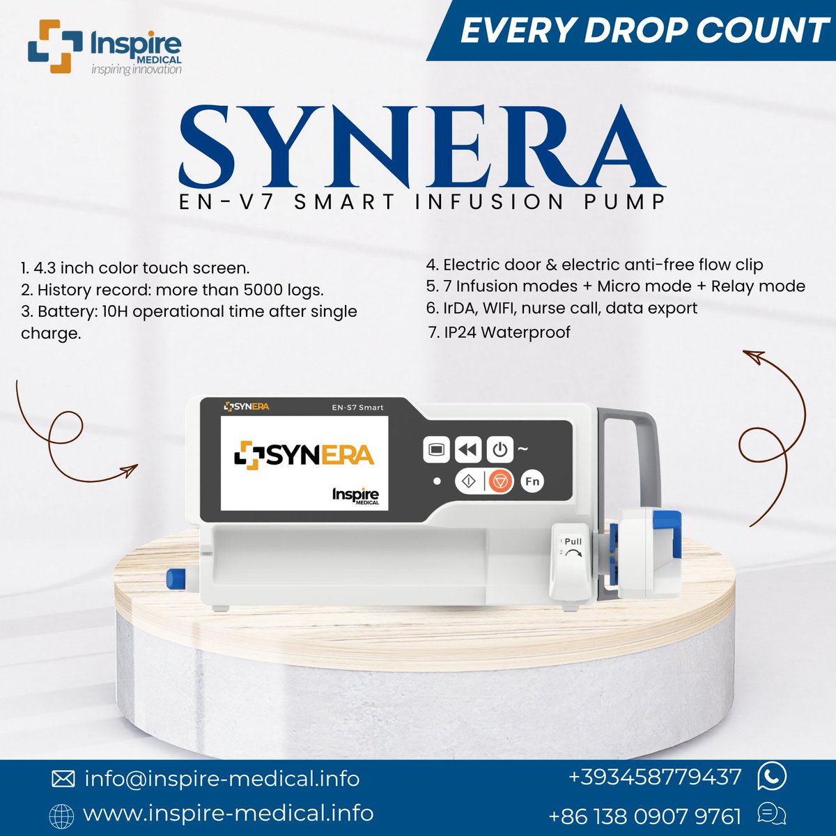 KhalidEldahab's tweet photo. 💧 Precision. Reliability. Innovation.
Meet the SYNERA EN-V7 Smart Infusion Pump – built for safer & smarter healthcare. 🚑✨
👉 https://t.co/iN8D0uo3k7
#SmartInfusionPump #HealthTech #MedicalInnovation #InspireMedical #PatientCare #HealthcareTechnology #EveryDropCounts https://t.co/FI3fi0OkbF