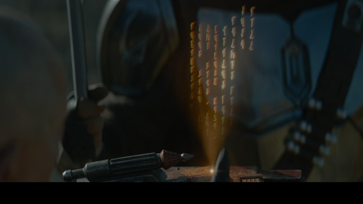 VevutVhett's tweet photo. THIS scene confirmed SO much:
*Jango IS Mandalorian? YES!
*Boba Can read/understand Mando'a? Uh-huh!
*Boba Knows his Mandalorian Heritage? Yup!
*Boba Finally shown on screen being a bad-a$$ with &amp; without his armor? YES!!! 

@bobafett
#BobaFett 
#TheBookOfBobaFett
#TheMandalorian https://t.co/mkQQuywS6w