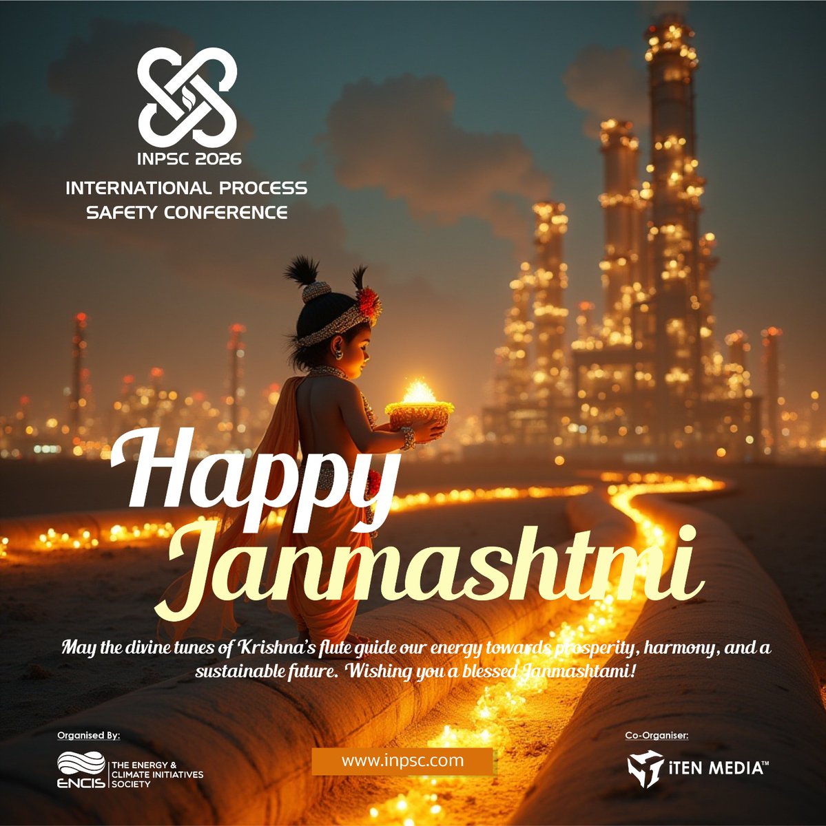 INPSCIndia's tweet photo. 🌸🙏 Wishing you a blessed #Janmashtami! 🙏🌸
May Krishna’s divine flute guide us towards prosperity, harmony & a sustainable future. ✨
#KrishnaJanmashtami #Janmashtami #Krishna #Blessings #Harmony #Sustainability #INPSC2026 #EnergyForFuture #itenmedia #encis https://t.co/DJyZMF0Qu8