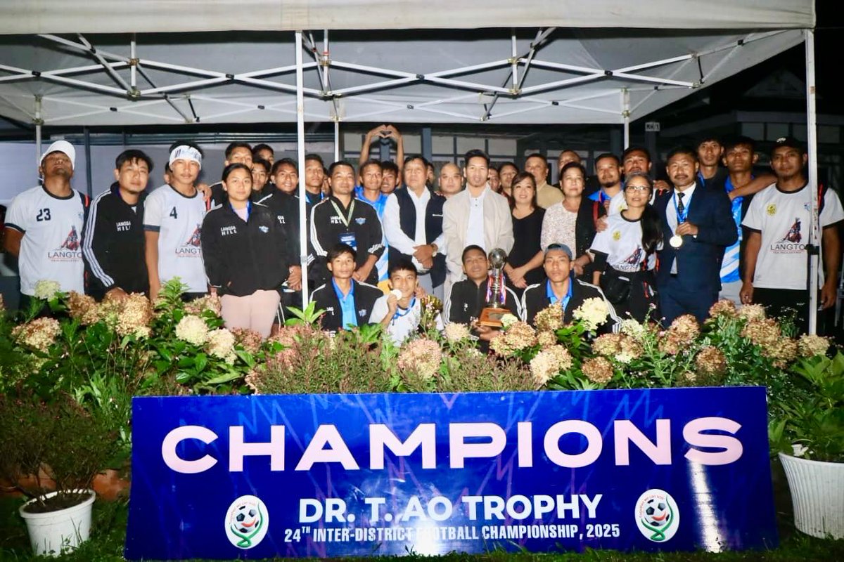 Wangpang_Konyak's tweet photo. Hosted a thanksgiving and dinner party at my official residence for Team Mon, the newly-crowned CHAMPIONS of the prestigious Dr. T. Ao Trophy 2025. I would like to convey the immense pride the team has brought to the whole of Mon district. I congratulate the management for all their hard work behind the scenes to bring about this success.

I would also like to congratulate the Niuland team for putting up a resilient fight in the final. Wishing you success in the future.
Last, but not the least, I would like to remind all the players and management team to give thanks to our Almighty God for the blessings He has bestowed upon us.