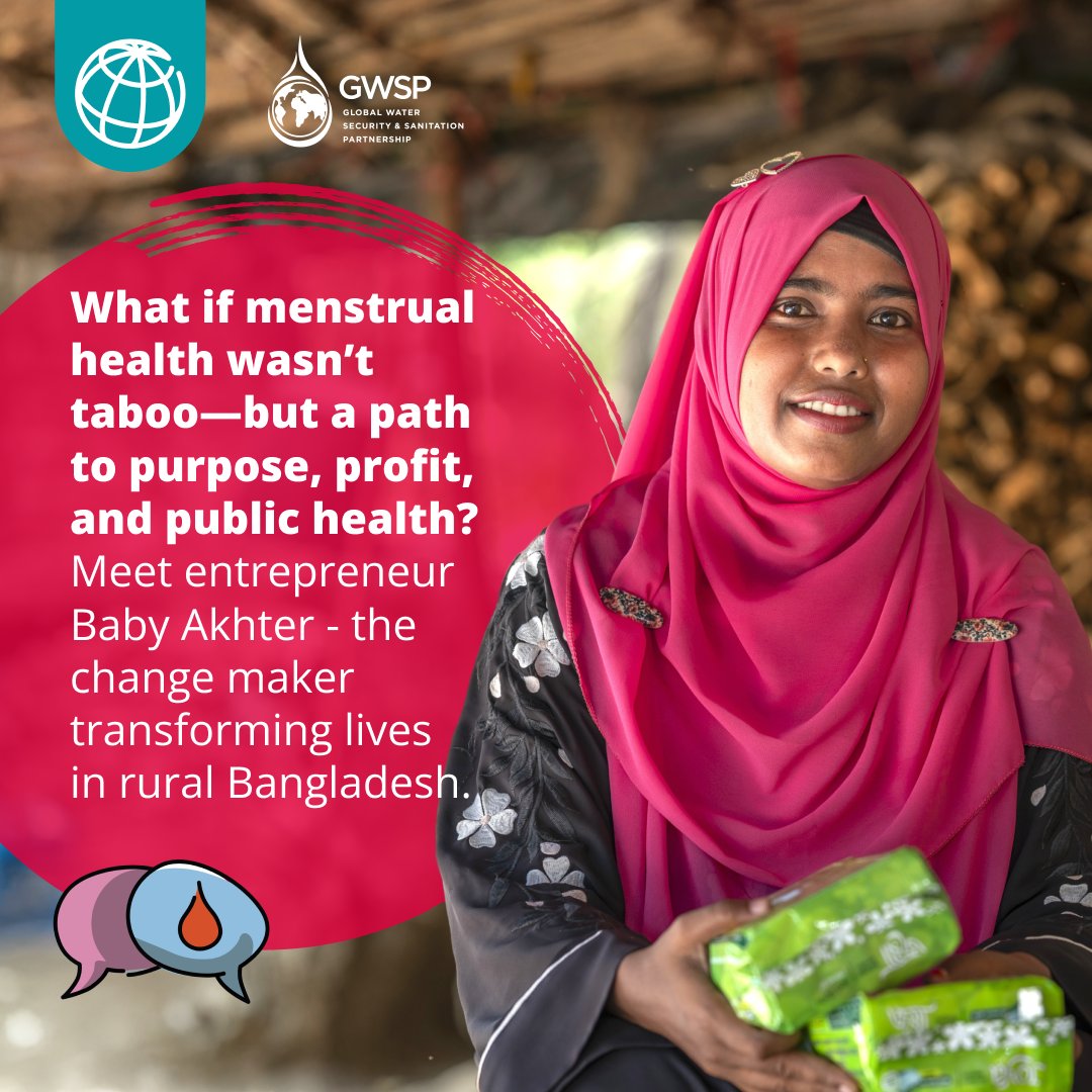 WorldBankWater's tweet photo. By integrating menstrual health into national WASH systems, countries build a future where women live with dignity, and economies grow with them.  

Explore how the @WorldBank is supporting this transformation in our latest story: https://t.co/AhyA9UlKov https://t.co/41ApkSvarG