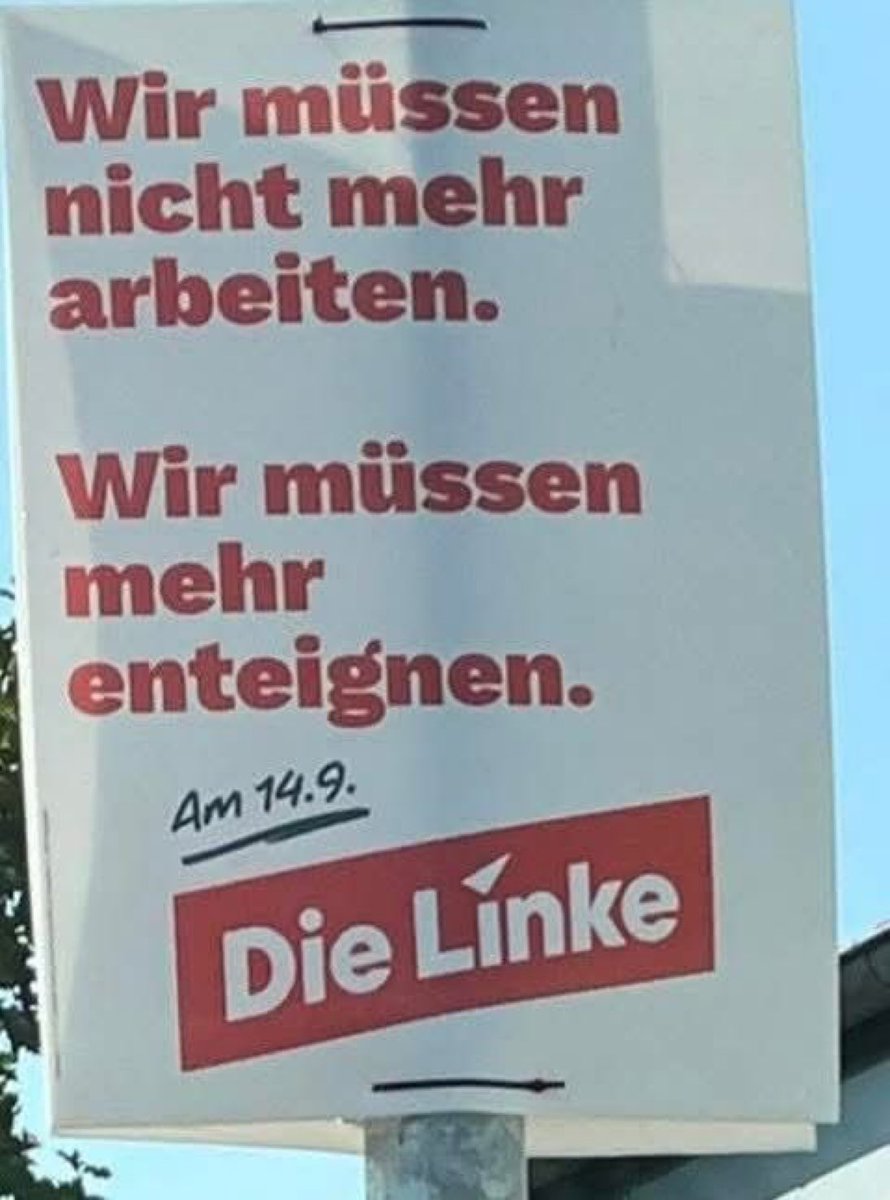 Sie sagen es euch ins Gesicht 
Erst wenige, dann alle. Wie immer! 

<a href="/dieLinke/">Die Linke</a> gesichert Wohlstandsgefährdend!