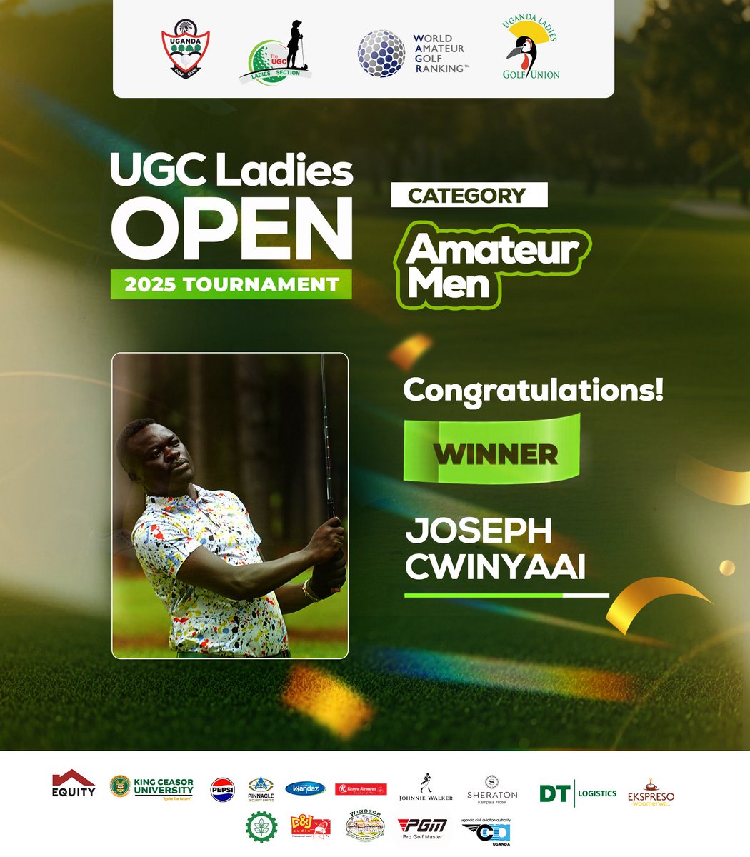 UGCLadiesection's tweet photo. As we head into the last day of the #UGCLadiesOpen powered by @UgEquityBank we extend hearty congratulations to @RonaldRugumayo & Joseph Cwinyaai for winning in the categories of Pros & Amateur Men respectively!
The #UGCLadiesOpen queen for 2025 will be crowned today!
@UgandaGolf https://t.co/70K6WRZvvy