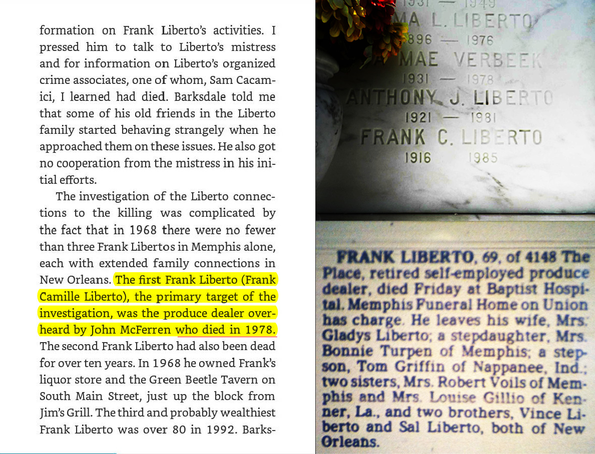 MLKauthor's tweet image. Why the inaccurate Frank C. Liberto death date by #MLK author #WilliamFPepper?