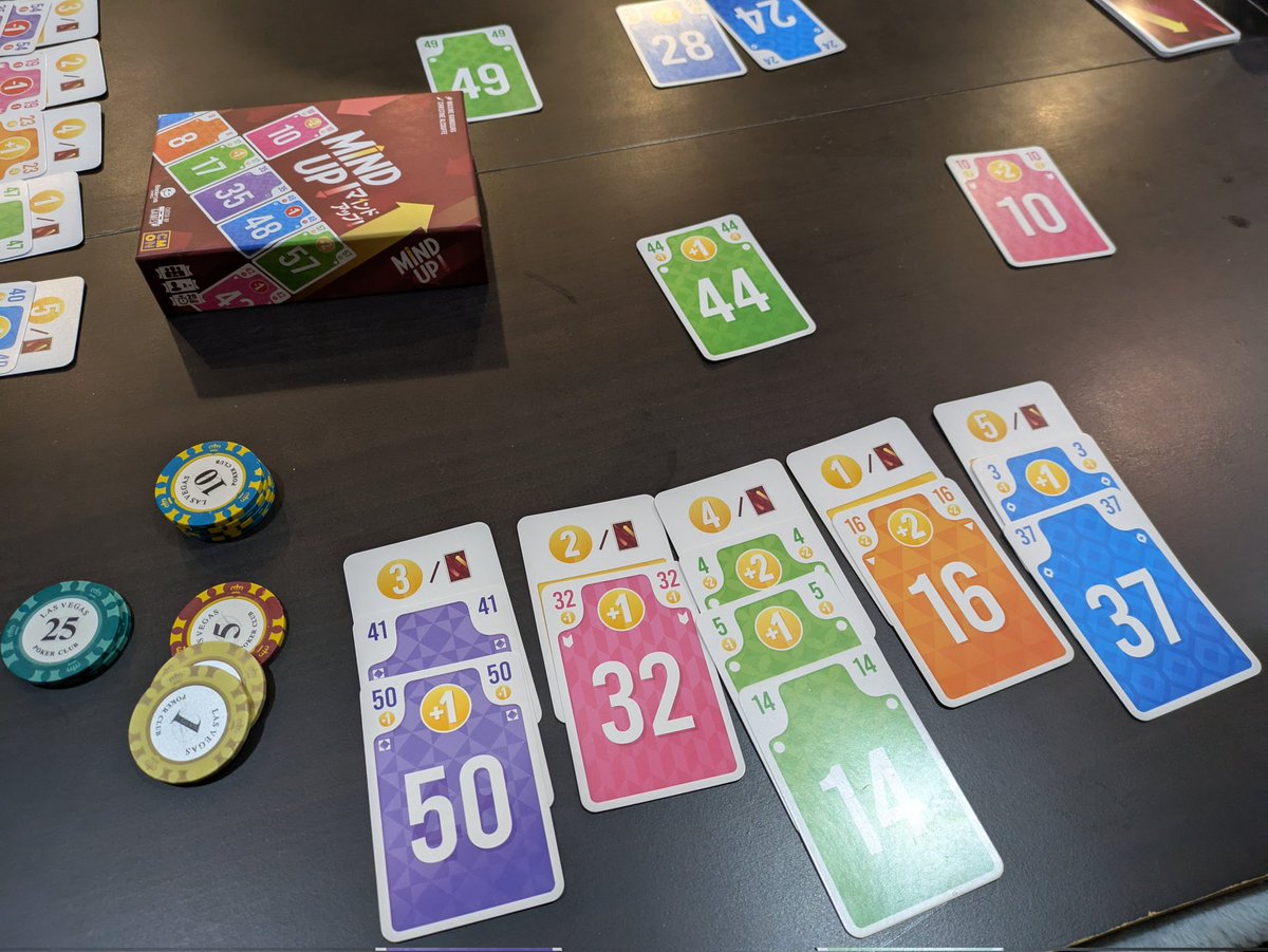 taitan3da's tweet image. #ボードゲーム　記録
856 #MindUp
場のカードを手札で制御して獲得する。得点はカードの丸数字
857 #ハムファーム
ハムスターを集めて自社の企業価値を高める。タッグで効率の良い行動をし施設を立て有利に働かせる。と言っても、世界観はとっとこハム太郎
858 #ハギス
早抜けトリテ、歴史は古い