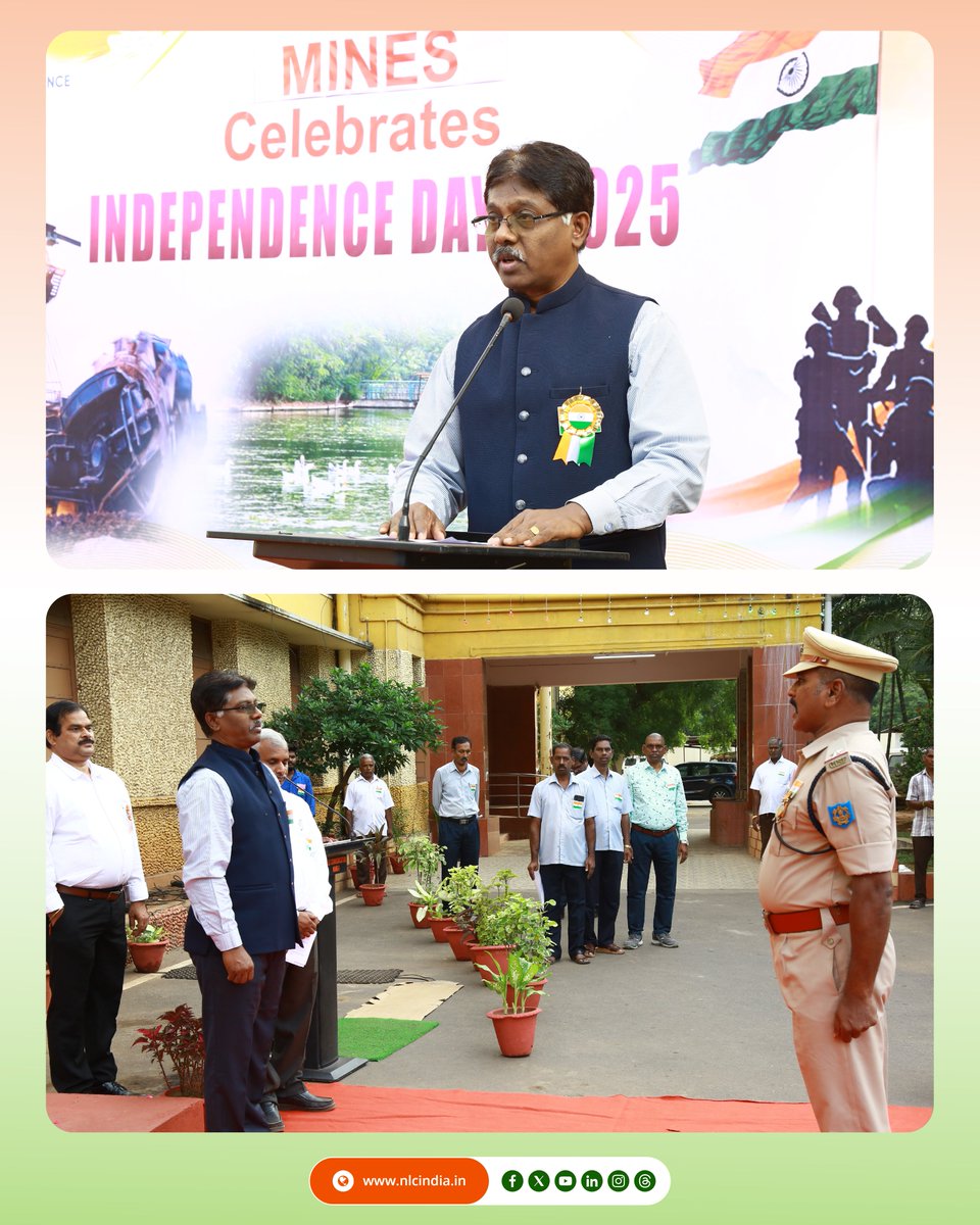 nlcindialimited's tweet photo. Field Office, NLCIL marked Independence Day 2025 with active participation of employees, ceremonial activities, and expressions of National pride.
#IndependenceDay2025 #HarGharTiranga #NLCIL #AzadiKaAmritMahotsav #75YearsOfFreedom #NationFirstAlwaysFirst #FlagHoisting #IndiaAt78 #UnityInDiversity #NLCIndiaCelebrates #ProudToBeIndian #NLCILEvents
@CoalMinistry