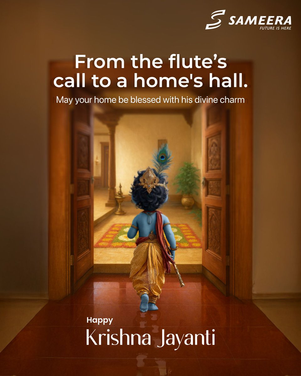 Sameeragroups's tweet image. On this sacred day of Janmashtami, let’s welcome the blessings of Lord Krishna into our hearts and homes.

#sameeragroups #sameera #krishnajanmashtami