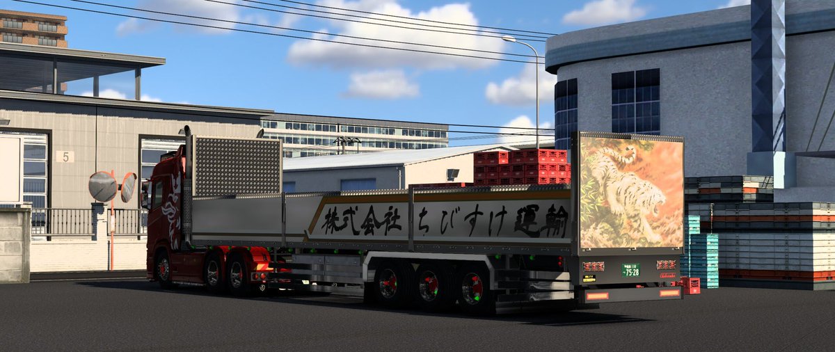 takky_3636's tweet photo. 仕様変更☺️
荷を背負って北九州向け
目の前で事故😇😇
#ets2 #etsjp https://t.co/KcCjb1MvJL