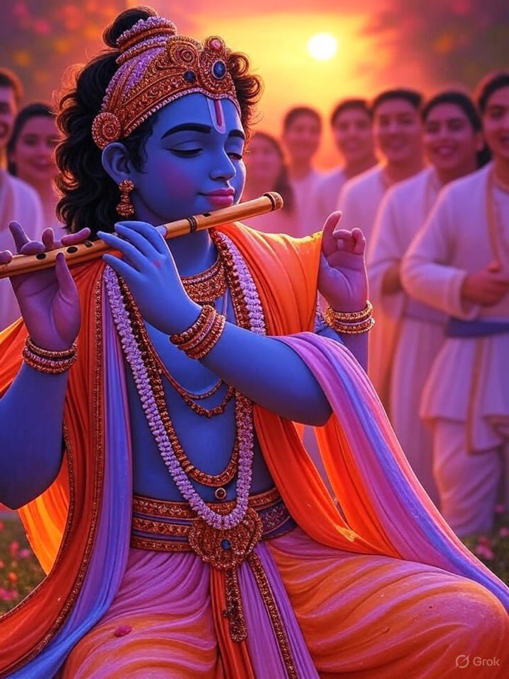 Happy Krishna Janmashtami! May Lord Krishna’s divine love fill your heart with kindness, boundless joy, and deep peace. His timeless teachings light the way—urging us to live with truth, harmony, and a gentle spirit that harms none. Let’s rise with courage, spread love, and dance