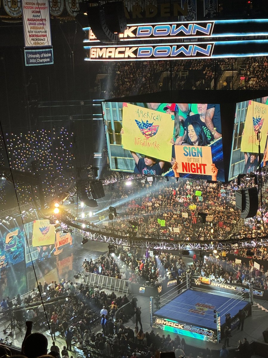 WWE at TD Garden in Boston was nothing but electrifying and palpable energy from start to finish! It enables us to share a common interest! #WWE #FridayNightSmackdown #Boston