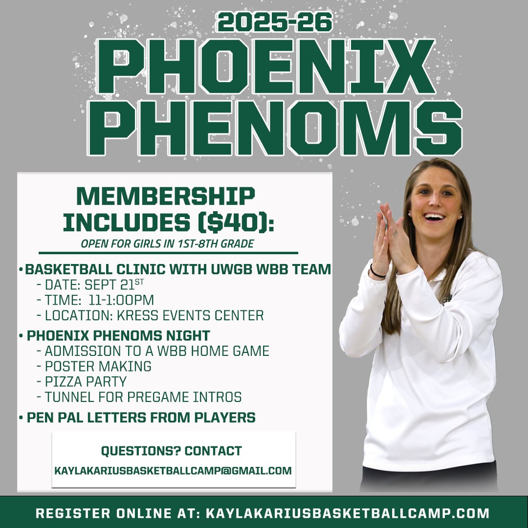 Registration is now OPEN for the 2025-26 Phoenix Phenoms! 🏀Girls 1st-8th grade – sign up today! ⬇️

🔗: kaylakariusbasketballcamp.com

#RiseWithUs
