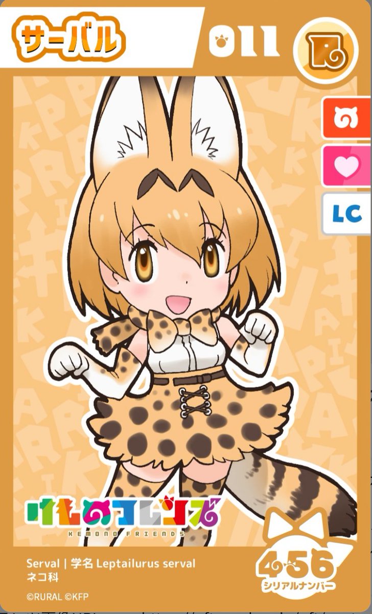 456の並びで取れたやつ！　
こういうきりのいいやつは自慢できるよね
#けもフレダイアリーはじめました