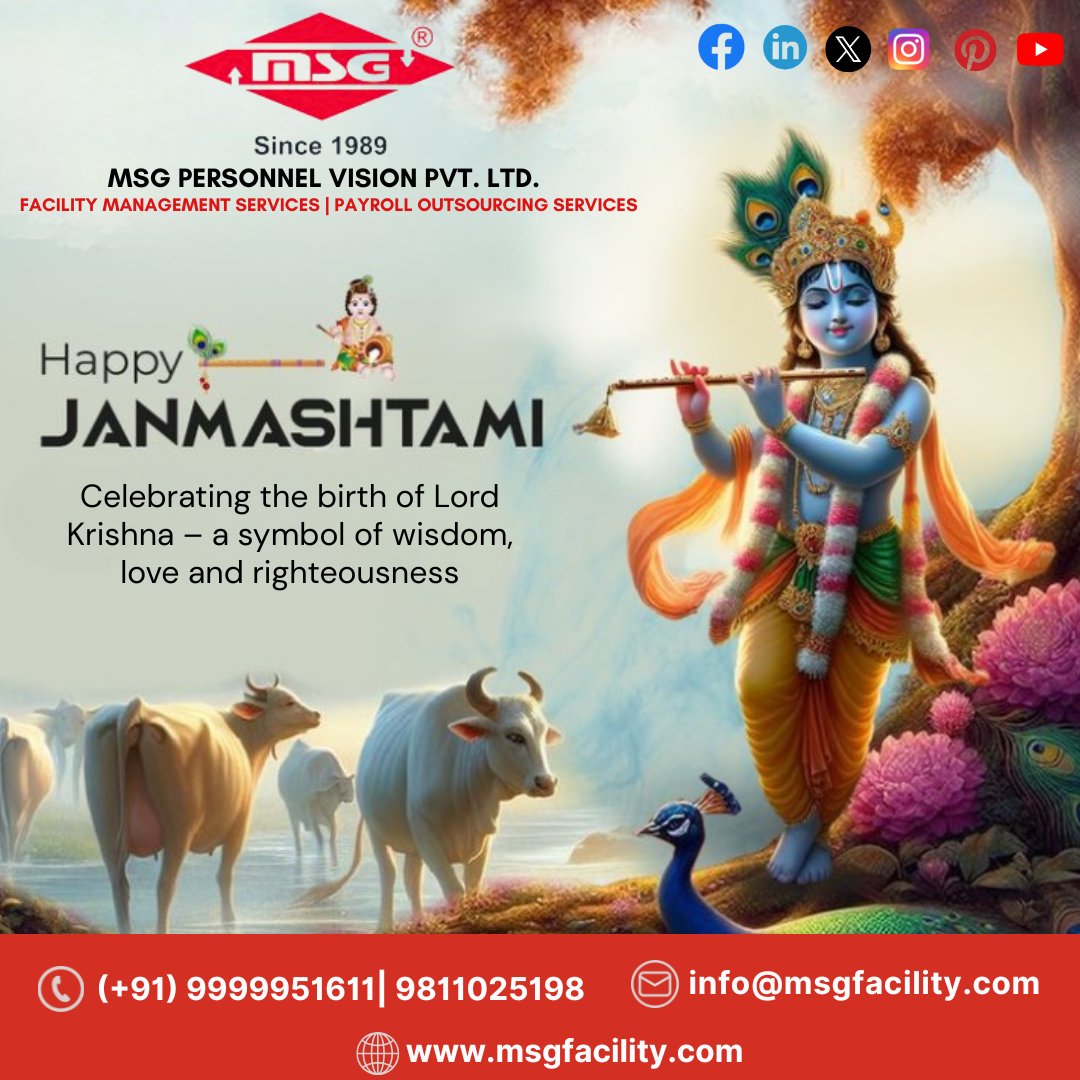MSGFacility's tweet photo. May Lord Krishnaโs blessings guide us towards growth, positivity and success. Wishing everyone a peaceful and prosperous Janmashtami.
#Janmashtami #KrishnaJanmashtami #LordKrishna #ShriKrishna #Janmashtami2025 #Saturday #Saturdaypost #SaturdayMotivation #SaturdayMorning https://t.co/Ub3VJxbP1m