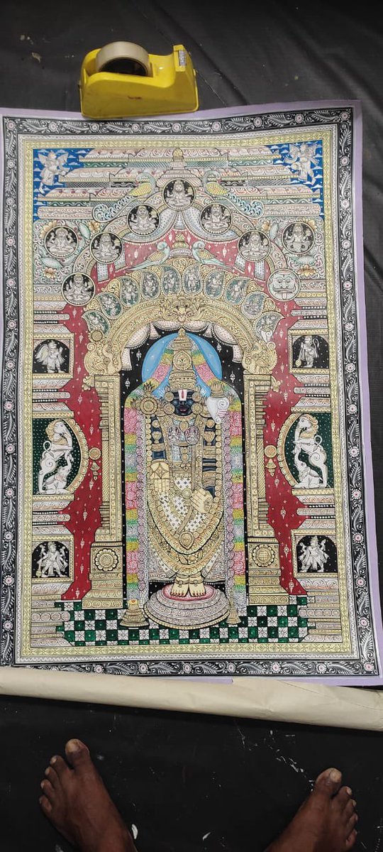 PattachitraP's tweet photo. Beautiful Venkateshwara painting on canvas.
Size - 40/25 inches 
Cost - 22,500 https://t.co/3EOtb3aS6X