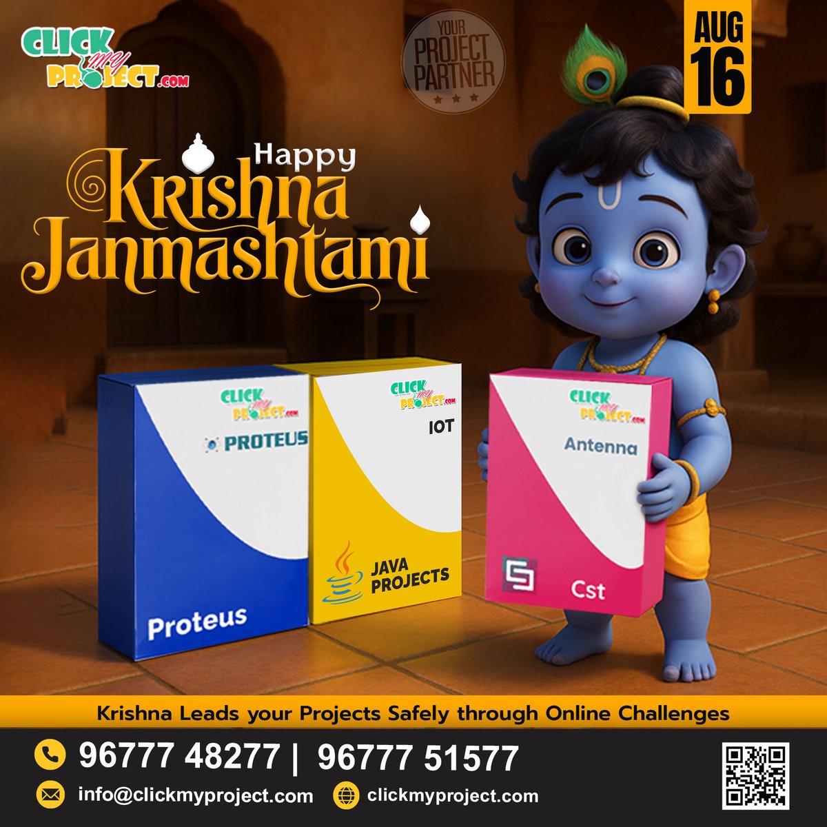 ClickMyProject's tweet photo. Celebrate this Krishna Janmashtami with ClickMyProject ๐
๐ website: https://t.co/NFpy1PR3yd
#clickmyproject #projectcentermadurai #happyjanmashtami #machinelearningprojects #pythonprojects #datascienceprojects #embeddedsystemsprojects #cybersecurityprojects https://t.co/zRSoFBM795