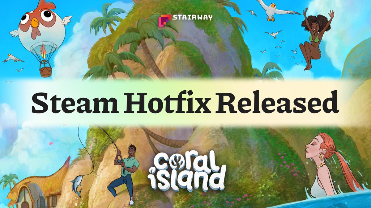Hi Farmers, 

<a href="/coralislandgame/">Coral Island</a> Steam Hotfix v1.2-1238 is out. This fix resolves the urgent issue with Multiplayer being stuck in "Connecting to server" indefinitely.

You can read the changelist here: store.steampowered.com/news/app/11581…
