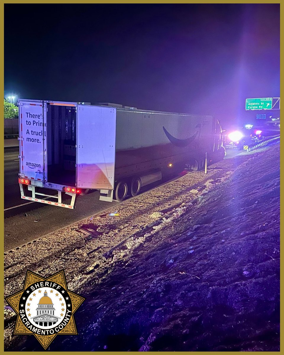 Amazon package delayed? Earlier tonight, North Patrol Deputies were alerted to a stolen <a href="/amazon/">Amazon</a> trailer being pulled by a semi near Watt Avenue and Edison Avenue in Sacramento. Deputies located it traveling eastbound on I-80 near Antelope and were able to stop it near Eureka