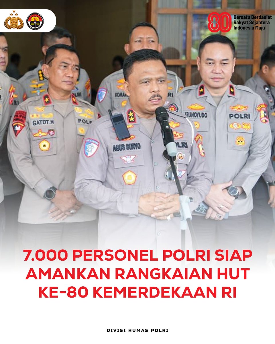 Poldakaltim's tweet photo. Kakorlantas Polri Irjen Pol Drs. Agus Suryonugroho, S.H., M.Hum., memastikan kesiapan pengamanan menjelang perayaan Hari Ulang Tahun (HUT) ke-80 Republik Indonesia. #80TahunIndonesia Komitmen Bersatu Wujudkan Kemajuan Bangsa https://t.co/7ym2J0TOqI