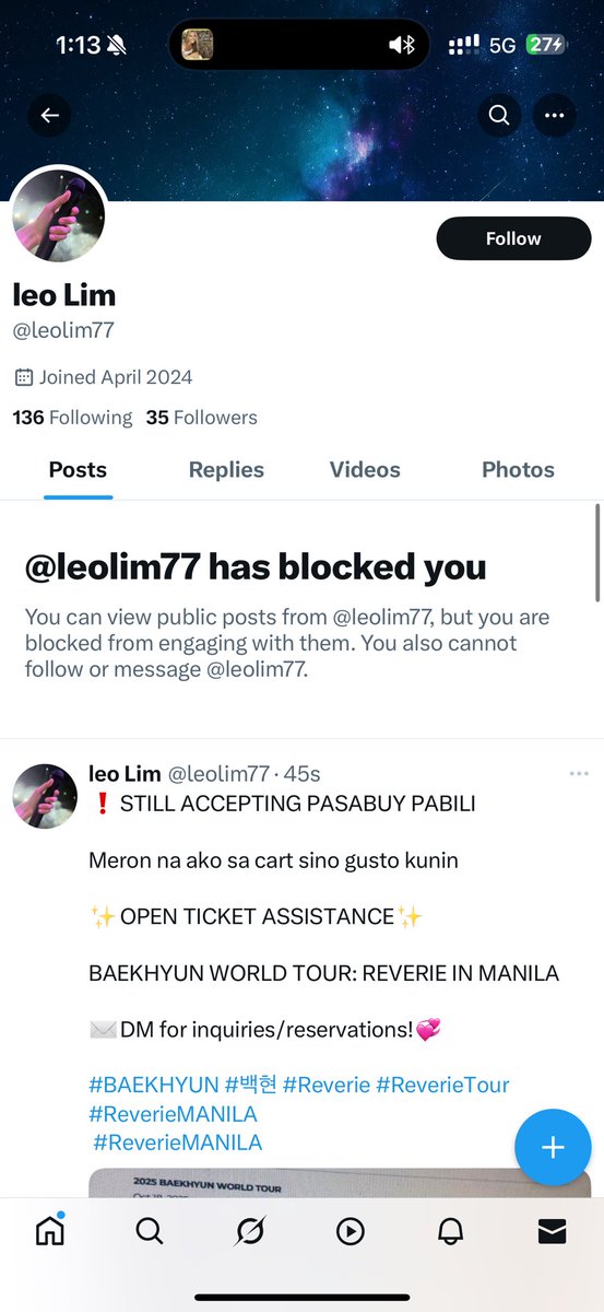 jhoustix_ALERT's tweet photo. SCAMMER ALERT SCAMMER ALERT

@leolim77 

#BAEKHYUN #ReverieTour #백 #ReverieMANILA #ReverieinMANILA https://t.co/wtj6S4YbFO