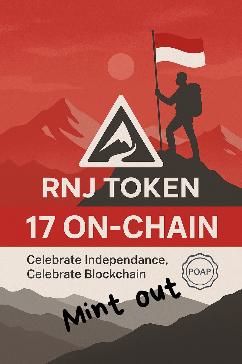 RNJ Token (@rnjtoken) on Twitter photo Climbers, we’re proud to announce that RNJ Token has officially participated in 17anOnchain🇮🇩 🌋✨
All POAP slots are now mint out – thanks to the amazing community support. 🎉
Special thanks to the 17anOnchain🇮🇩 team & organizers <a href="/queenradiant17/">Nia Official</a> <a href="/0xkotaromiyabi/">kotarominami.eth</a> <a href="/resistance_dee/">Hanz</a> Climbers, we’re proud to announce that RNJ Token has officially participated in 17anOnchain🇮🇩 🌋✨
All POAP slots are now mint out – thanks to the amazing community support. 🎉
Special thanks to the 17anOnchain🇮🇩 team & organizers <a href="/queenradiant17/">Nia Official</a> <a href="/0xkotaromiyabi/">kotarominami.eth</a> <a href="/resistance_dee/">Hanz</a>