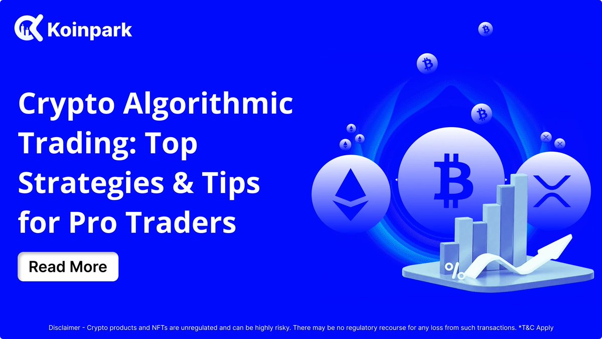 KoinparkExc's tweet image. 🚀 Take your trading game to the next level!
Discover the top strategies & tips for Crypto Algorithmic Trading and trade smarter, faster, and more efficiently. 📊💡
Read More: koinpark.com/blog/basics/cr…
#CryptoTrading #AlgorithmicTrading #Koinpark #CryptoTips