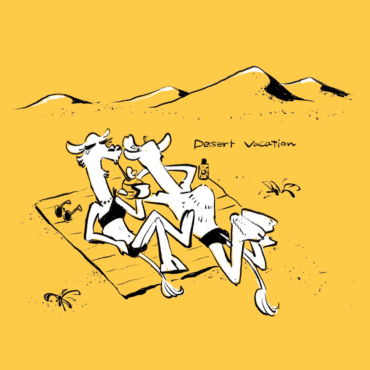 ラクダのバカンス🐪🏜️

#イラスト
#illustration