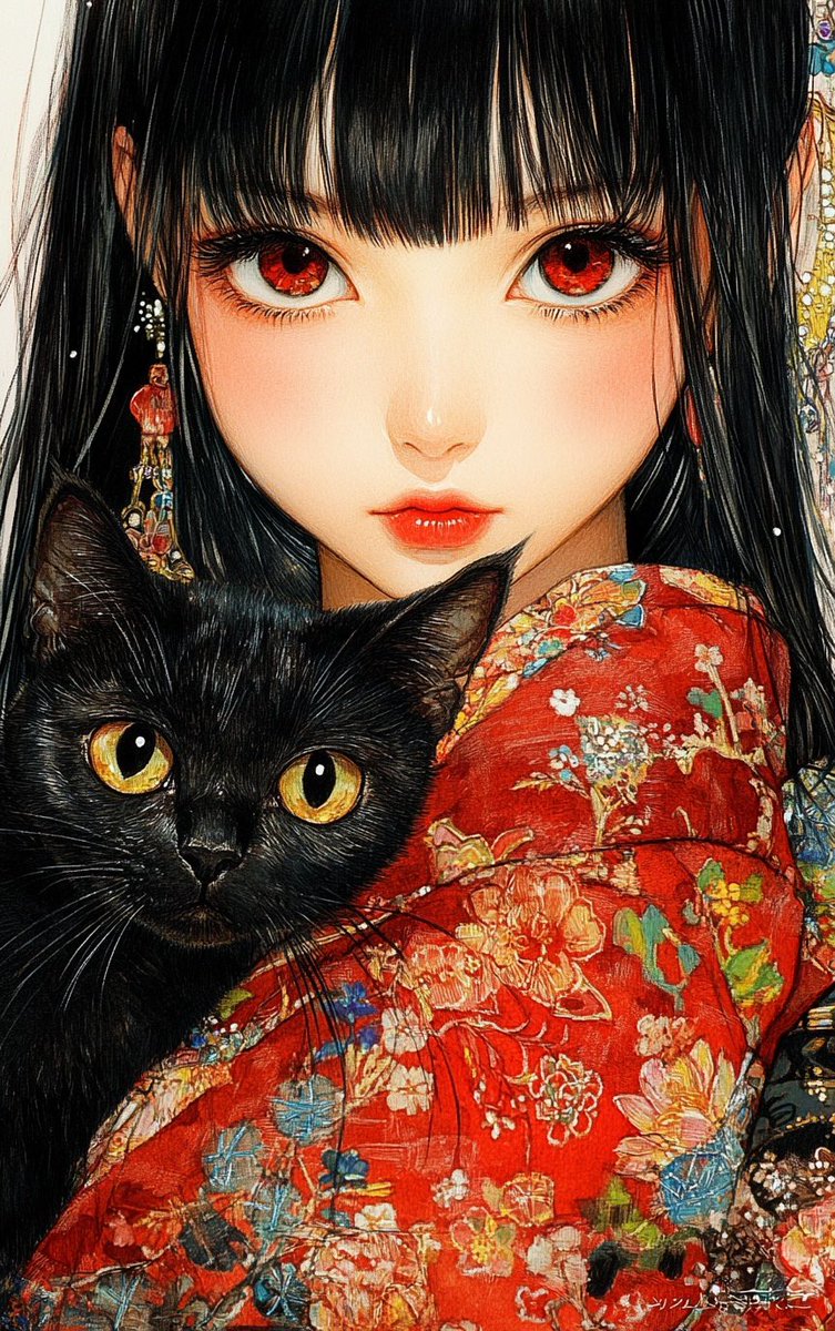 黒猫デザインの訪問着新品 黒猫 着物 宝石のように惹きつける視線を送る猫”袋帯 りん / Rin on X: 