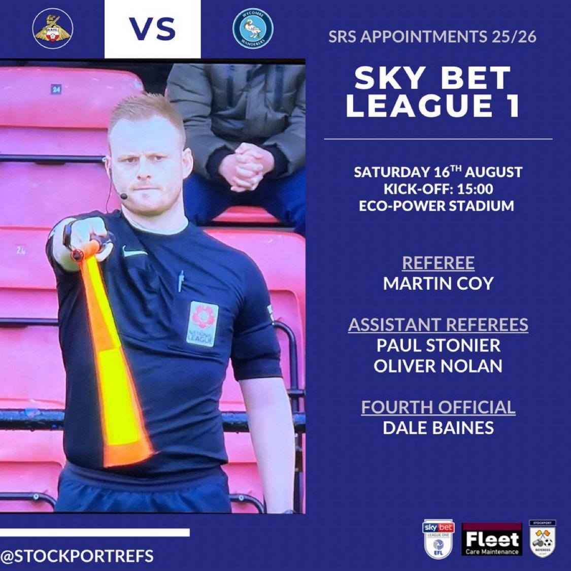 🚩Good luck to Oli Nolan as he takes to the field at Doncaster for his first League One game of the season.