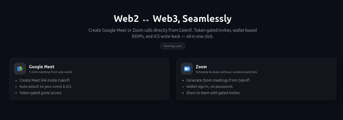 Gm family, Day 2 of $CFI We’re here building and bringing you the updates we promised last night.

Now inside the app, you can host meetings directly via Zoom and Google Meet.

And that’s not all we’ve already started working on building our own in-app calling feature