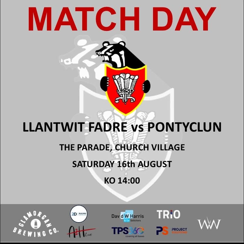 Match Day!!! The boys are in action today as they travel to take on Llantwit Fadre RFC. It's our first pre-season fixture so get along to cheer on the Badgers!! Go well boys!!! #rugbyfamily #rugbyunion #PONTYCLUNRFC #YNBTB #rugbylife #rugby