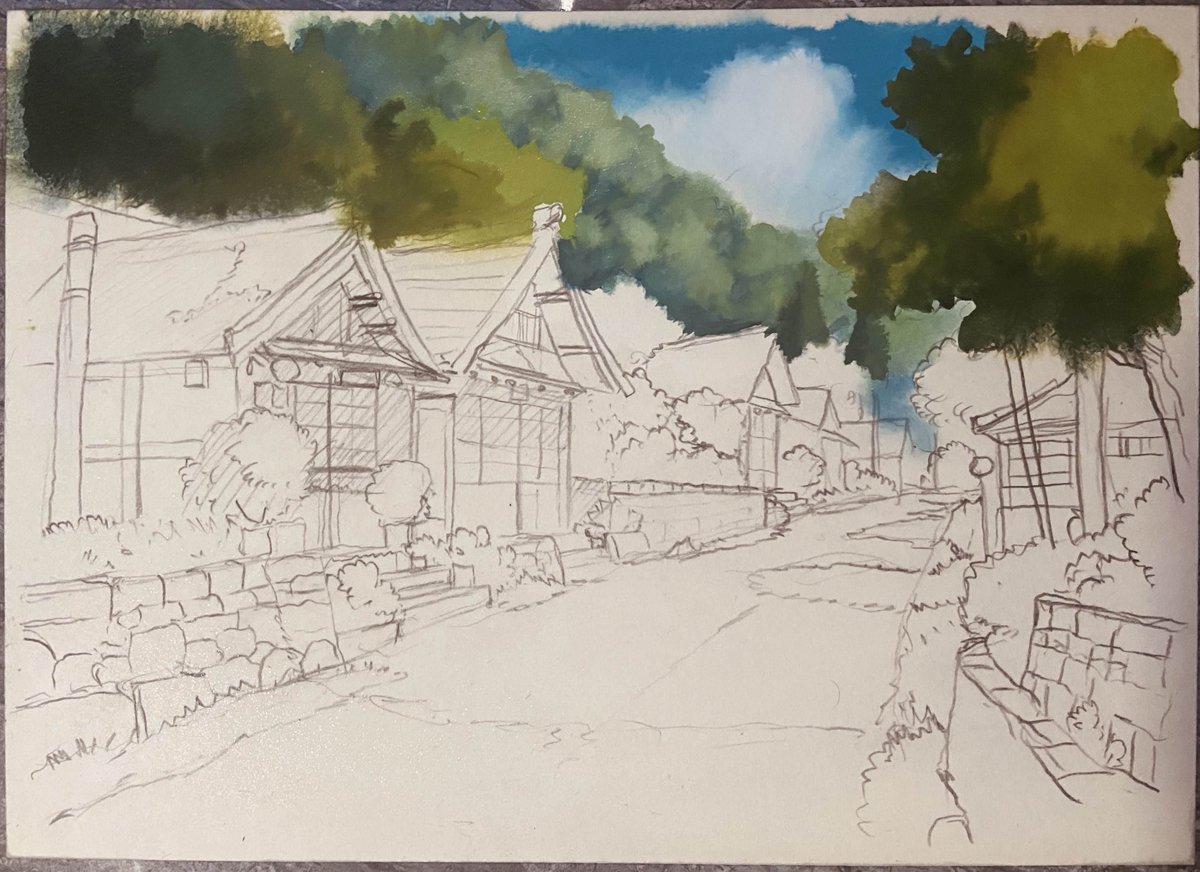 hoseki_raito's tweet image. step by step to painting 
tutorial

#art #painting #2d #PortfolioDay #artwork #ghibli